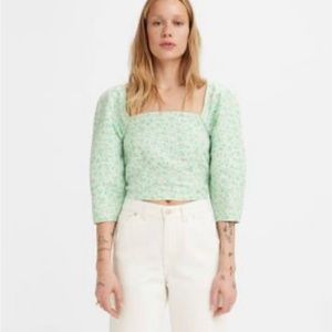 Levi's® Women's Yvie Puff 3/4 Sleeve Cropped Blouse